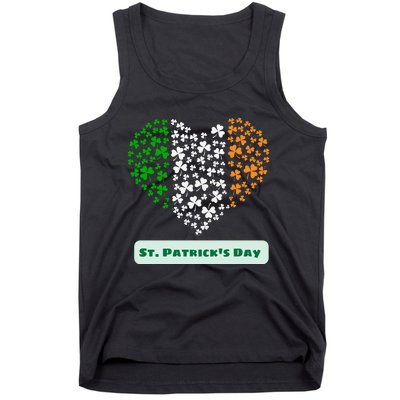 St Patrick's Day Shamrock Heart Tank Top