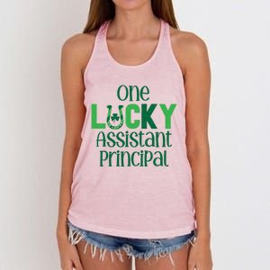 Saint Patricks Day Costumes One Lucky Assistant Principal Cool Gift Women's Knotted Racerback Tank