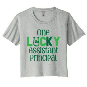 Saint Patricks Day Costumes One Lucky Assistant Principal Cool Gift Women's Crop Top Tee