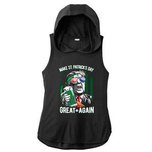 Saint Patricks Day Funny Make Great Again Trump Beer Drinking Mug Gift Ladies PosiCharge Tri-Blend Wicking Draft Hoodie Tank