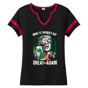 Saint Patricks Day Funny Make Great Again Trump Beer Drinking Mug Gift Ladies Halftime Notch Neck Tee