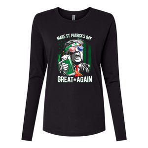 Saint Patricks Day Funny Make Great Again Trump Beer Drinking Mug Gift Womens Cotton Relaxed Long Sleeve T-Shirt