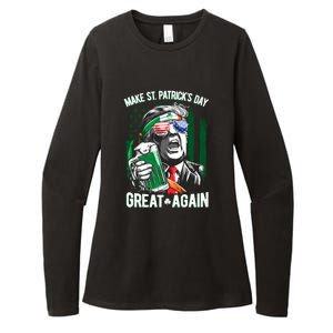 Saint Patricks Day Funny Make Great Again Trump Beer Drinking Mug Gift Womens CVC Long Sleeve Shirt