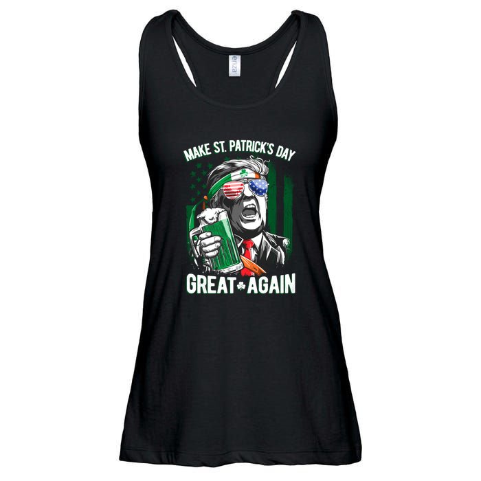 Saint Patricks Day Funny Make Great Again Trump Beer Drinking Mug Gift Ladies Essential Flowy Tank