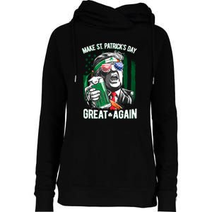 Saint Patricks Day Funny Make Great Again Trump Beer Drinking Mug Gift Womens Funnel Neck Pullover Hood