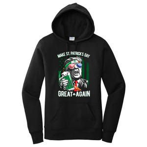 Saint Patricks Day Funny Make Great Again Trump Beer Drinking Mug Gift Women's Pullover Hoodie