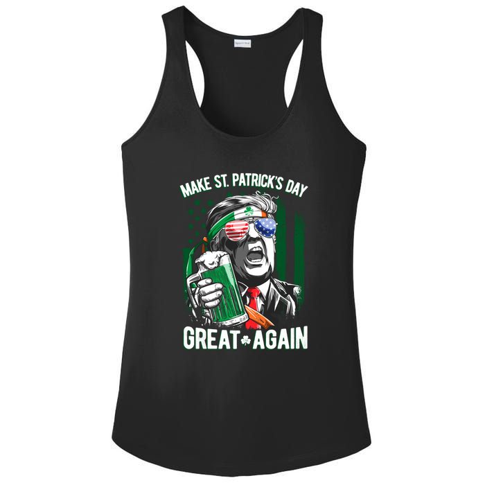 Saint Patricks Day Funny Make Great Again Trump Beer Drinking Mug Gift Ladies PosiCharge Competitor Racerback Tank