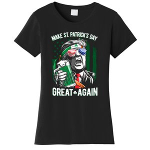 Saint Patricks Day Funny Make Great Again Trump Beer Drinking Mug Gift Women's T-Shirt