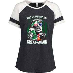 Saint Patricks Day Funny Make Great Again Trump Beer Drinking Mug Gift Enza Ladies Jersey Colorblock Tee