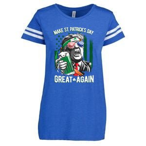 Saint Patricks Day Funny Make Great Again Trump Beer Drinking Mug Gift Enza Ladies Jersey Football T-Shirt