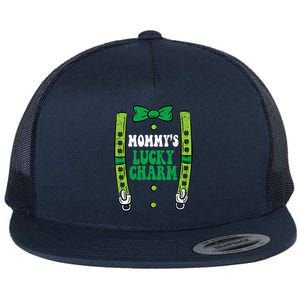 St Patricks Day Boy Mommys Lucky Charm Suspender Flat Bill Trucker Hat