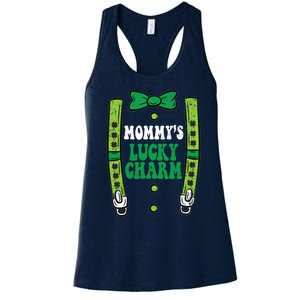 St Patricks Day Boy Mommys Lucky Charm Suspender Women's Racerback Tank