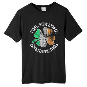 St. Patricks Day Irish Flag Clover Time For Some Shenanigans Gift Tall Fusion ChromaSoft Performance T-Shirt