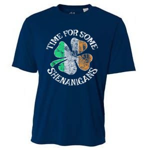 St. Patricks Day Irish Flag Clover Time For Some Shenanigans Gift Cooling Performance Crew T-Shirt