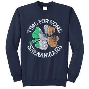 St. Patricks Day Irish Flag Clover Time For Some Shenanigans Gift Sweatshirt