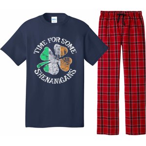 St. Patricks Day Irish Flag Clover Time For Some Shenanigans Gift Pajama Set