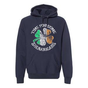 St. Patricks Day Irish Flag Clover Time For Some Shenanigans Gift Premium Hoodie