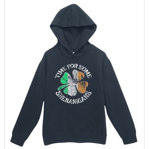 St. Patricks Day Irish Flag Clover Time For Some Shenanigans Gift Urban Pullover Hoodie