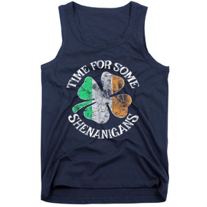 St. Patricks Day Irish Flag Clover Time For Some Shenanigans Gift Tank Top