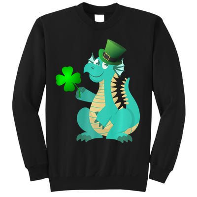 Saint Patricks Day Dragon Green Four Leaf Clover Leprechaun Sweatshirt