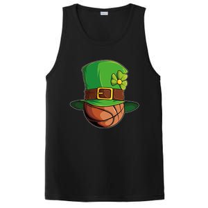 St Patricks Day Funny Irish Basketball Leprechaun Shamrock Gift PosiCharge Competitor Tank