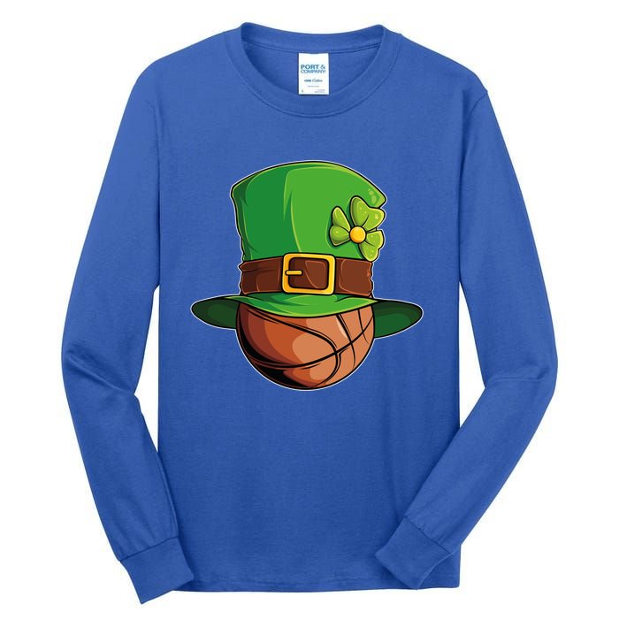 St Patricks Day Funny Irish Basketball Leprechaun Shamrock Gift Tall Long Sleeve T-Shirt