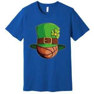 St Patricks Day Funny Irish Basketball Leprechaun Shamrock Gift Premium T-Shirt