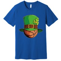 St Patricks Day Funny Irish Basketball Leprechaun Shamrock Gift Premium T-Shirt