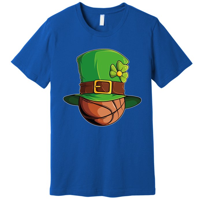 St Patricks Day Funny Irish Basketball Leprechaun Shamrock Gift Premium T-Shirt