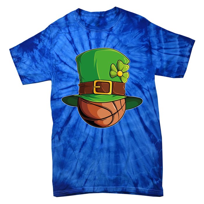 St Patricks Day Funny Irish Basketball Leprechaun Shamrock Gift Tie-Dye T-Shirt