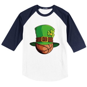 St Patricks Day Funny Irish Basketball Leprechaun Shamrock Gift Baseball Sleeve Shirt