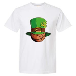 St Patricks Day Funny Irish Basketball Leprechaun Shamrock Gift Garment-Dyed Heavyweight T-Shirt