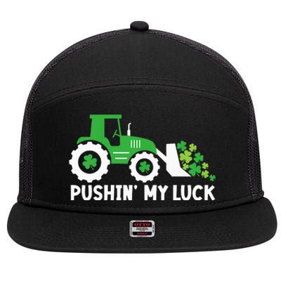 St Patrick's Day Pushing My Luck Monster Truck  7 Panel Mesh Trucker Snapback Hat