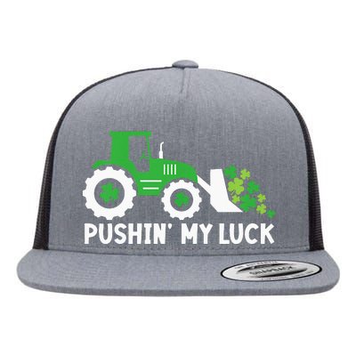 St Patrick's Day Pushing My Luck Monster Truck  Flat Bill Trucker Hat