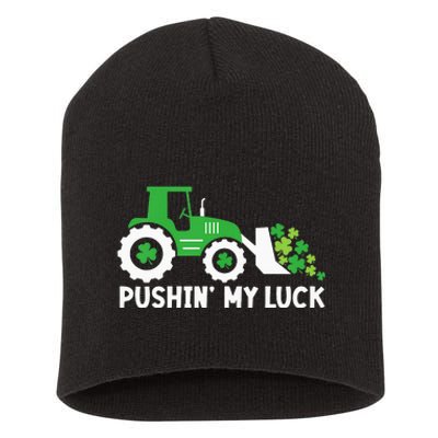 St Patrick's Day Pushing My Luck Monster Truck  Short Acrylic Beanie