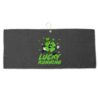 St Patrick's Day Irish Shamrock Lucky Running Marathon Team Gift Large Microfiber Waffle Golf Towel