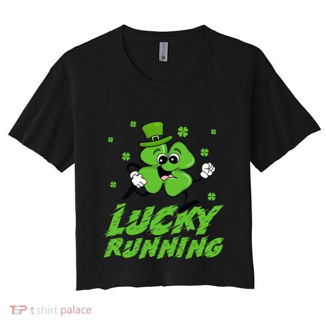 St Patrick's Day Irish Shamrock Lucky Running Marathon Team Gift Crop Top