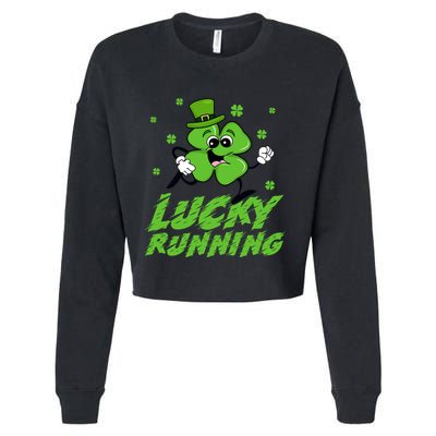St Patrick's Day Irish Shamrock Lucky Running Marathon Team Gift Cropped Pullover Crew