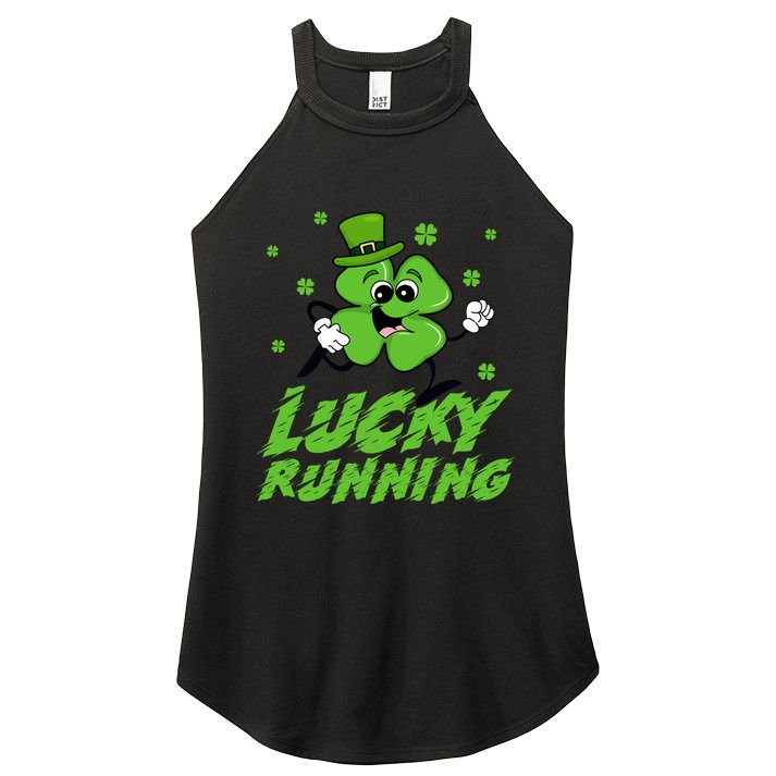 St Patrick's Day Irish Shamrock Lucky Running Marathon Team Gift Women's Perfect Tri Rocker Tank