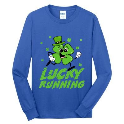 St Patrick's Day Irish Shamrock Lucky Running Marathon Team Gift Tall Long Sleeve T-Shirt