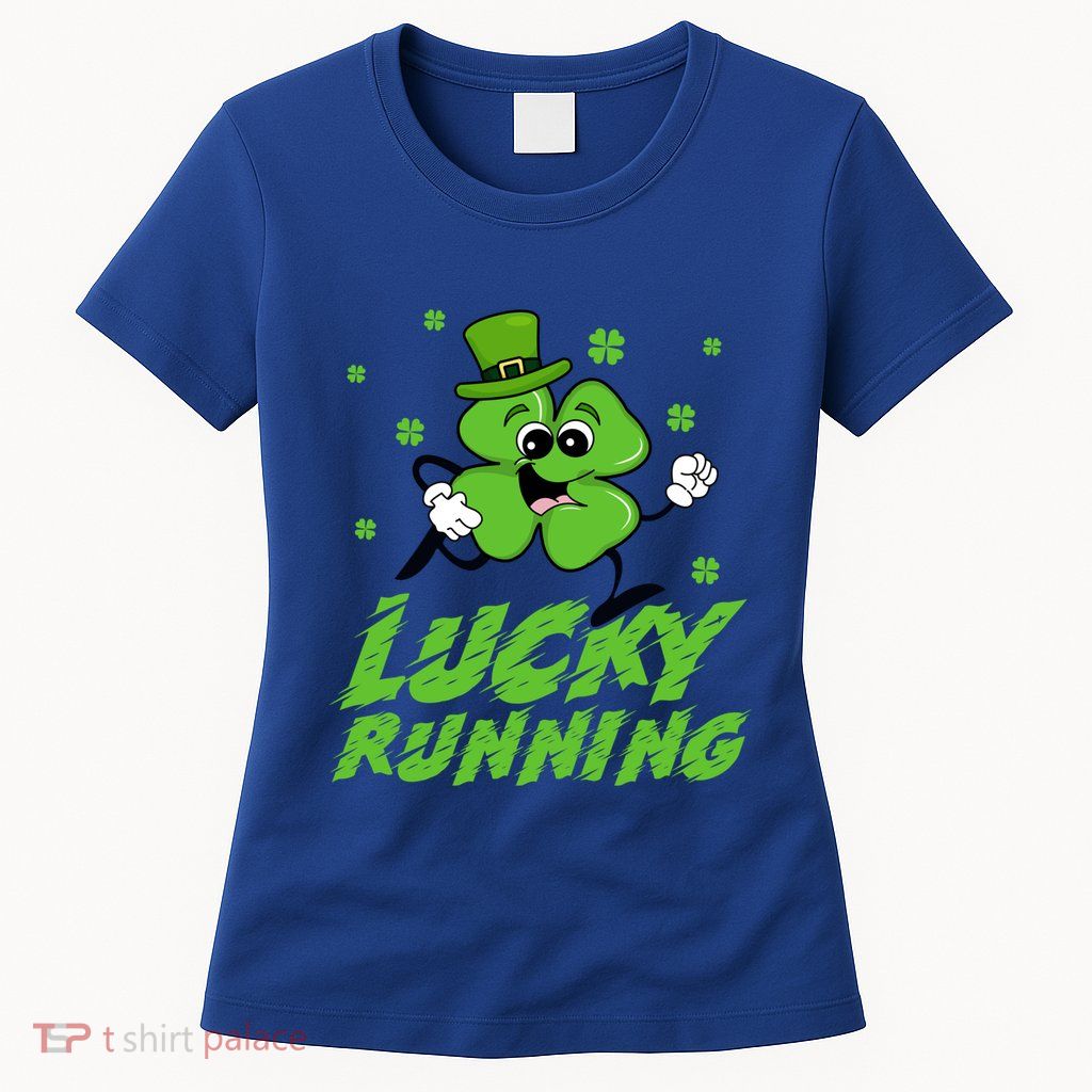 St Patrick's Day Irish Shamrock Lucky Running Marathon Team Gift Womens T-Shirt