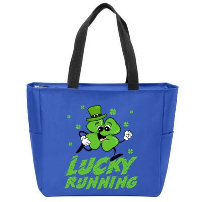 St Patrick's Day Irish Shamrock Lucky Running Marathon Team Gift Zip Tote Bag