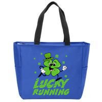 St Patrick's Day Irish Shamrock Lucky Running Marathon Team Gift Zip Tote Bag