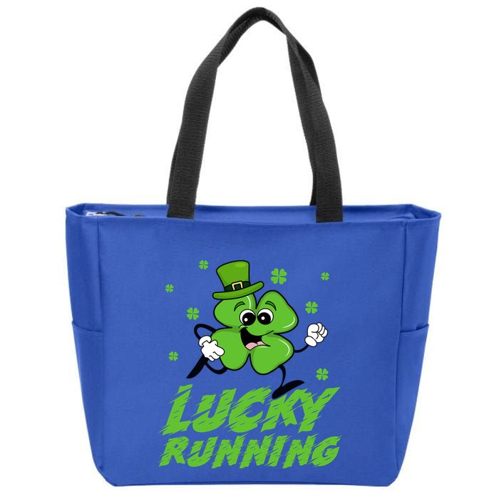 St Patrick's Day Irish Shamrock Lucky Running Marathon Team Gift Zip Tote Bag