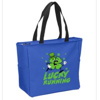 St Patrick's Day Irish Shamrock Lucky Running Marathon Team Gift Zip Tote Bag