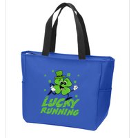 St Patrick's Day Irish Shamrock Lucky Running Marathon Team Gift Zip Tote Bag
