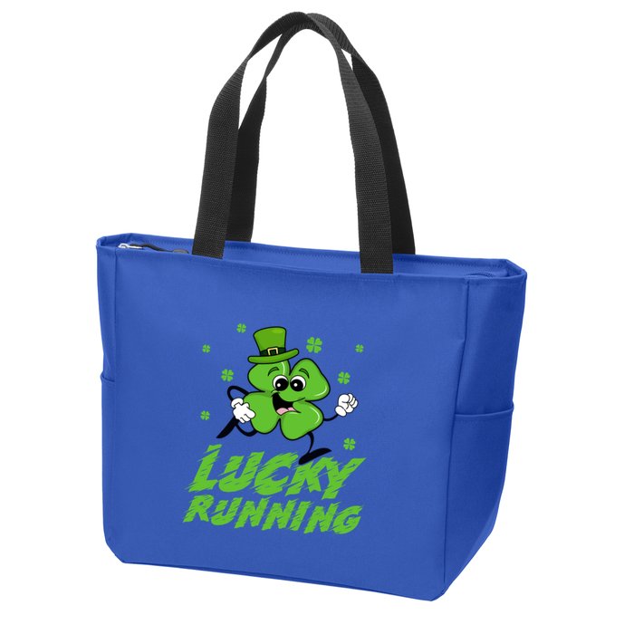 St Patrick's Day Irish Shamrock Lucky Running Marathon Team Gift Zip Tote Bag