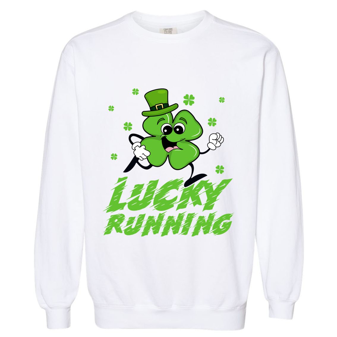 St Patrick's Day Irish Shamrock Lucky Running Marathon Team Gift Garment-Dyed Sweatshirt