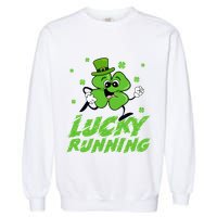 St Patrick's Day Irish Shamrock Lucky Running Marathon Team Gift Garment-Dyed Sweatshirt