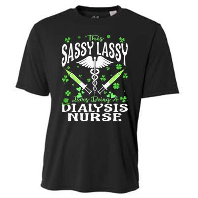 St Patrick's Day Dialysis Nurse Sassy Lassy Nursing Cooling Performance Crew T-Shirt